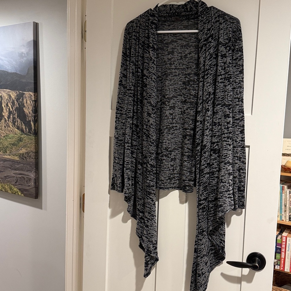 Soybu Charcoal and Black Patterned Cardigan